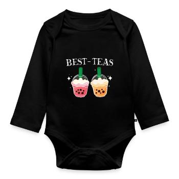 Best Teas Best Friend Gift - Organic Longsleeve Baby Bodysuit - black - Front