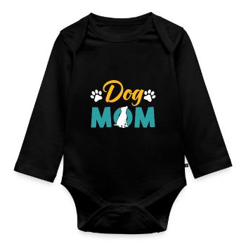 dogs mama - Organic Longsleeve Baby Bodysuit - black - Front