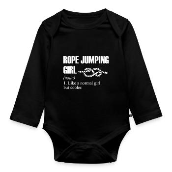 Rope Jumping Girl Definition Rope Jumping Rope Ski - Baby Bio-Langarm-Body - Schwarz - Vorne