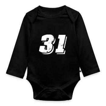 31 Symbole numérique - Body Bébé bio manches longues - noir - Devant