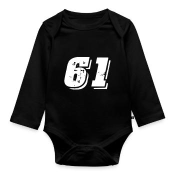 Symbole numérique 61 - Body Bébé bio manches longues - noir - Devant