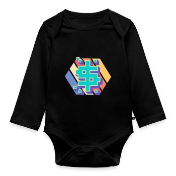 Crypto Btc Bitcoin Blockchain Lovers Crypto Tra - Body Bébé bio manches longues - noir - Devant