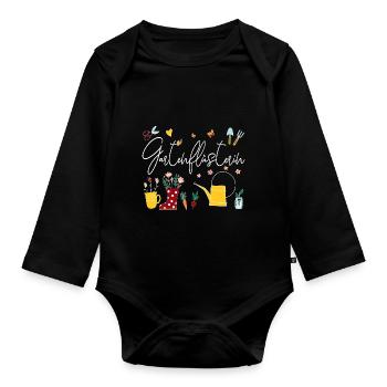 Garten Mama Kleingarten Anfänger Kleingärtnerin - Baby Bio-Langarm-Body - Schwarz - Vorne