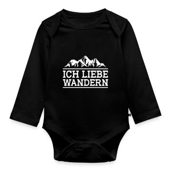 Ich Liebe Wandern Trekking Wanderer Bergsteigen Ou - Baby Bio-Langarm-Body - Schwarz - Vorne