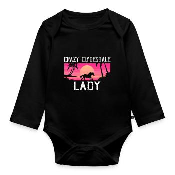 Cydesdale Rider and Draft Horse Designs - Organic Longsleeve Baby Bodysuit - black - Front