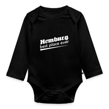 Homburg - Stadt best place ever - Baby Bio-Langarm-Body - Schwarz - Vorne