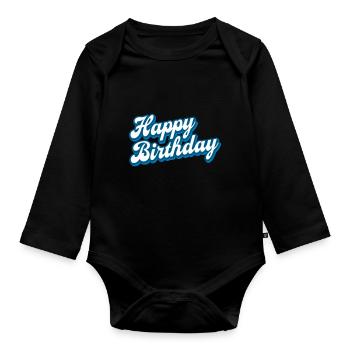 Joyeux anniversaire - Félicitations - Félicitations - Body Bébé bio manches longues - noir - Devant