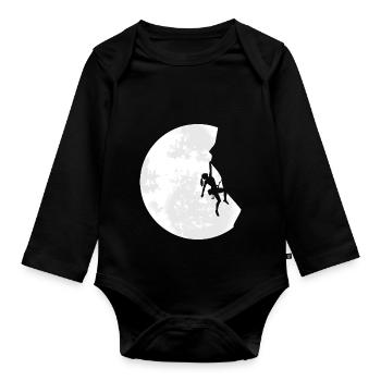 Klettern Berg Alpen Outdoor - Baby Bio-Langarm-Body - Schwarz - Vorne