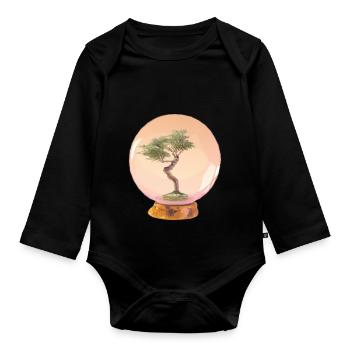 Bonsai 5, digital Art - Baby Bio-Langarm-Body - Schwarz - Vorne