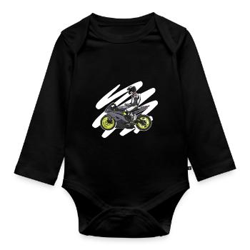 Motorcycle Lifestyle / Motorcycle / Motorcycle biker - Organic Longsleeve Baby Bodysuit - black - Front