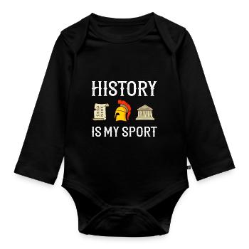 History Teacher Lesson Professor Historian - Organic Longsleeve Baby Bodysuit - black - Front