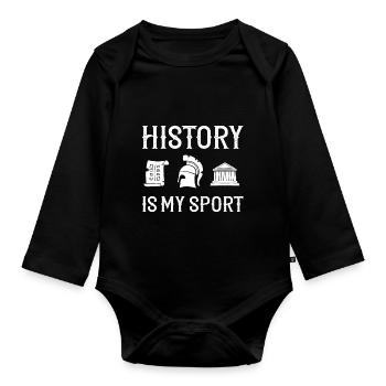 History Teacher Lesson Professor Historian - Organic Longsleeve Baby Bodysuit - black - Front