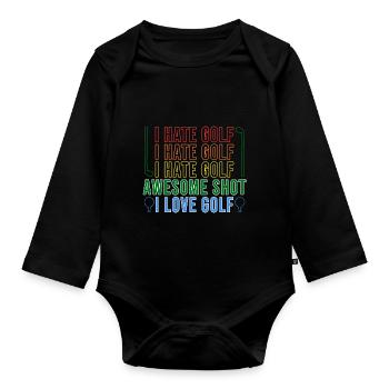 Golf Golfeurs Golfeurs - Body Bébé bio manches longues - noir - Devant