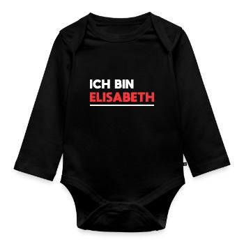 Elisabeth Name Spruch für stolze Elisabeths - Baby Bio-Langarm-Body - Schwarz - Vorne