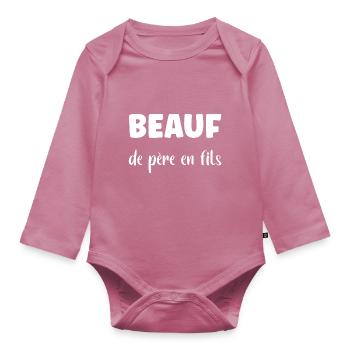 beauf de pere en fils - Body Bébé bio manches longues - mauve - Devant