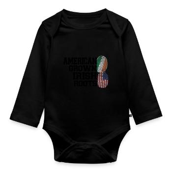 Irland Irisch Irische Wurzeln Geschenk - Baby Bio-Langarm-Body - Schwarz - Vorne