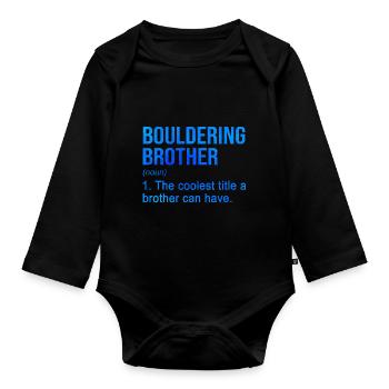 Bouldering Brother Noun Definition Boulder Rock Cl - Baby Bio-Langarm-Body - Schwarz - Vorne