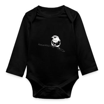 Grünfink schwarz weiß - Baby Bio-Langarm-Body - Schwarz - Vorne