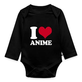 J’adore l’anime - Body Bébé bio manches longues - noir - Devant
