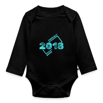 Né en 2018 - Body Bébé bio manches longues - noir - Devant