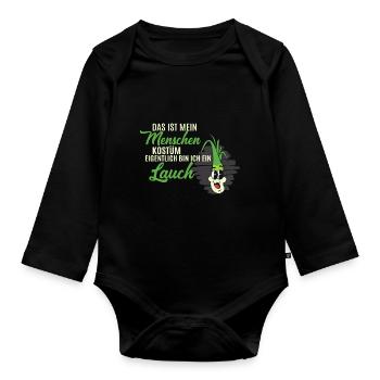 Das Ist Menschenkostüm Ich Bin Lauch Tier Vegan - Baby Bio-Langarm-Body - Schwarz - Vorne