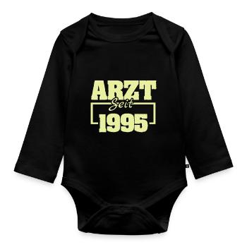 Ärztin 1995 - Baby Bio-Langarm-Body - Schwarz - Vorne