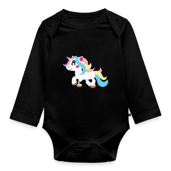 Artificial Leg Design for Prosthetic Leg - Organic Longsleeve Baby Bodysuit - black - Front