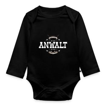 Anwalt Beruf - Baby Bio-Langarm-Body - Schwarz - Vorne