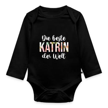 Katrin - Baby Bio-Langarm-Body - Schwarz - Vorne