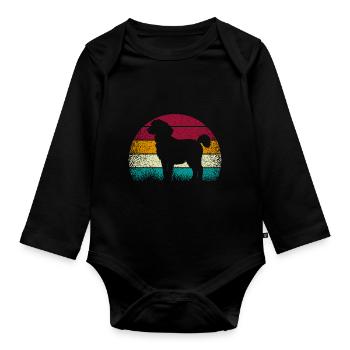 Standard Pyredoodle Vintage Retro - Organic Longsleeve Baby Bodysuit - black - Front