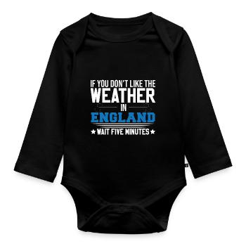 Wenn Sie das Wetter in Englad Witz nicht mögen - Baby Bio-Langarm-Body - Schwarz - Vorne