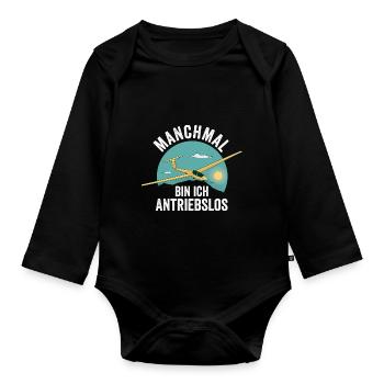 Segelflieger Fliegen Segelfliegen - Baby Bio-Langarm-Body - Schwarz - Vorne