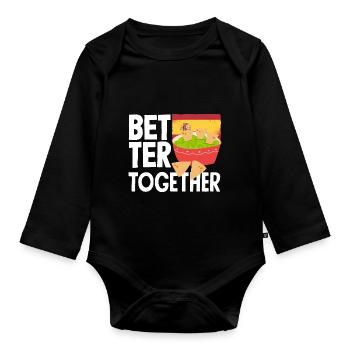 Taco Design for a Mexican Food Lover with Spanish - Organic Longsleeve Baby Bodysuit - black - Front