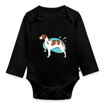 Brittany Dog - Organic Longsleeve Baby Bodysuit - black - Front