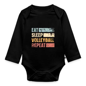 Volley-ball - Body Bébé bio manches longues - noir - Devant