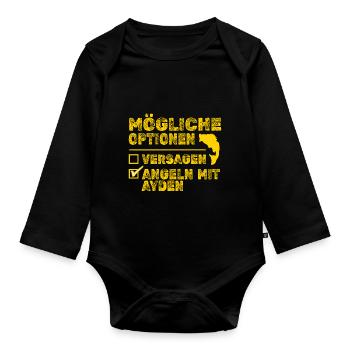 Angeln Ayden - Baby Bio-Langarm-Body - Schwarz - Vorne