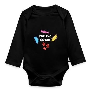 Für den Gram-Mikrobiologen - Baby Bio-Langarm-Body - Schwarz - Vorne