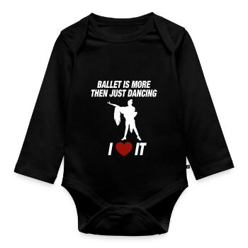 Dancing Dance Music - Baby Bio-Langarm-Body - Schwarz - Vorne
