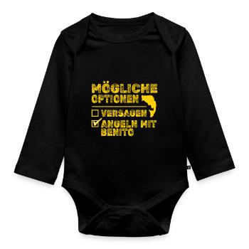 Fisch Benito - Baby Bio-Langarm-Body - Schwarz - Vorne