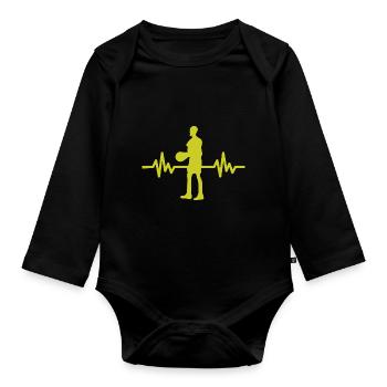 Haertbeat Basketball - USA - Team Sports - Hoops - Organic Longsleeve Baby Bodysuit - black - Front