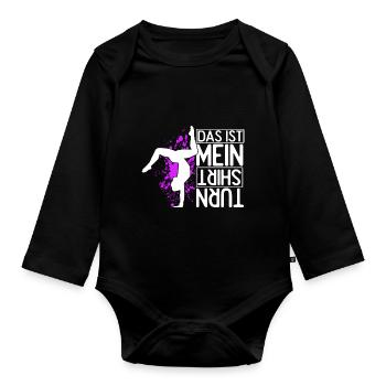 Das Ist Mein Turn Shirt Trainer Turnverein Turner - Baby Bio-Langarm-Body - Schwarz - Vorne