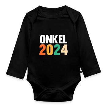Werdender Onkel 2037 - Baby Bio-Langarm-Body - Schwarz - Vorne