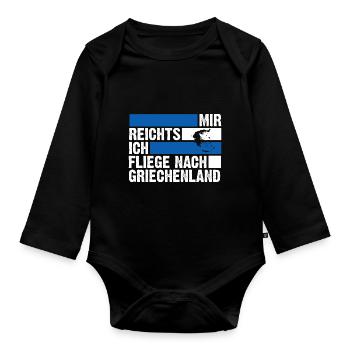 Griechen Grieche Griechenland - Baby Bio-Langarm-Body - Schwarz - Vorne