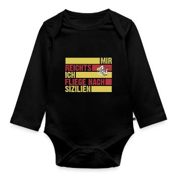Sizilianer Sizilianisch Sizilien - Baby Bio-Langarm-Body - Schwarz - Vorne