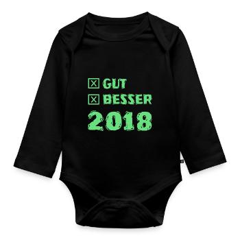 Besser 2018 - Baby Bio-Langarm-Body - Schwarz - Vorne