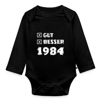 Jahr 1984 - Baby Bio-Langarm-Body - Schwarz - Vorne