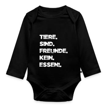 Gift Idea Pro Vegan Birthday Gift - Organic Longsleeve Baby Bodysuit - black - Front