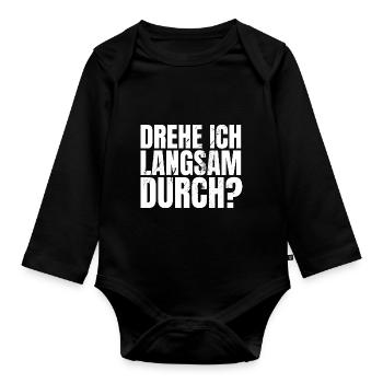 DREHE ICH LANGSAM DURCH - Baby Bio-Langarm-Body - Schwarz - Vorne
