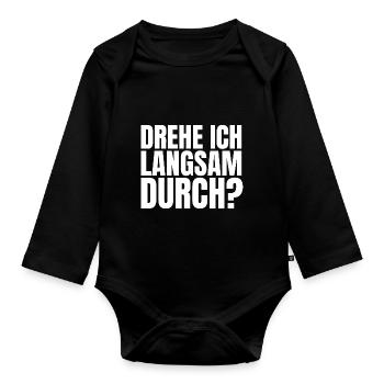 DREHE ICH LANGSAM DURCH - Baby Bio-Langarm-Body - Schwarz - Vorne