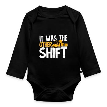Forklift Driver Forklift Operator It Was The Other - Organic Longsleeve Baby Bodysuit - black - Front